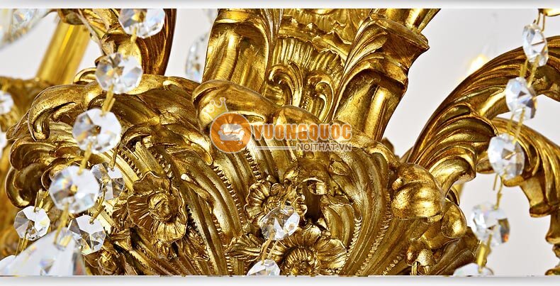 Đèn chùm đồng pha lê nến hoa lệ abr170-11